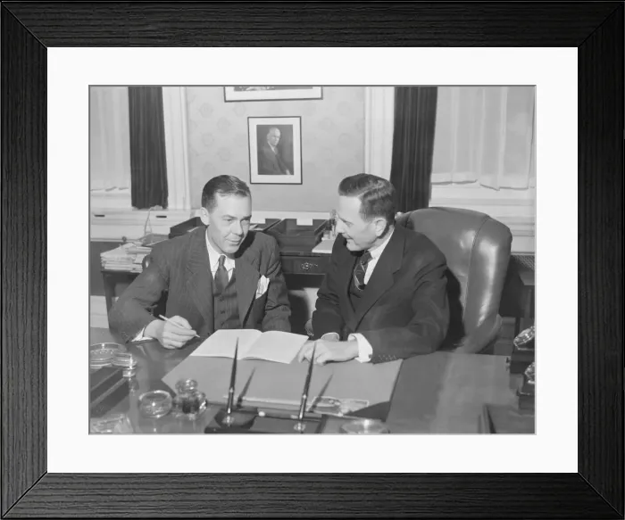 Framed Print : Mr George V Allen new American Ambassador to Titos government with Mr Julius Holmes Framed Print : Mr George V Allen new American Ambassador to Titos government with Mr Julius Holmes