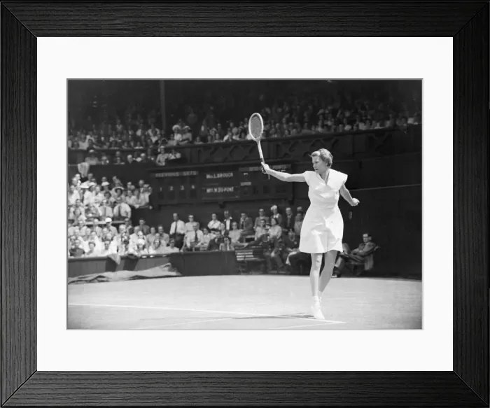 Framed Print : Wimbledon Womens Singles Louise Brough Vs Miss Du Pont 3 / 7 / 1949 Framed Print : Wimbledon Womens Singles Louise Brough Vs Miss Du Pont 3 / 7 / 1949