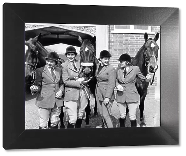 Olympic games equestrian team. Four of the Women members of the jumping section of