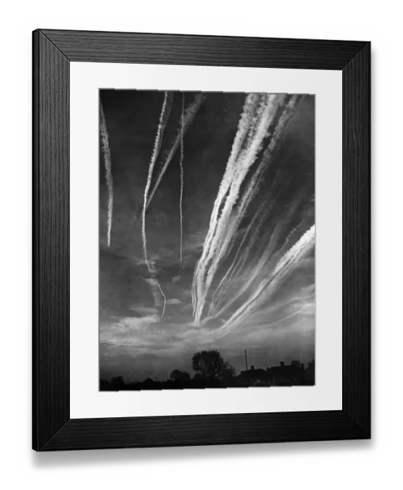 Framed Print : The Allied Air Armada leaves its vapour trails across the sky as it goes out to bomb Framed Print : The Allied Air Armada leaves its vapour trails across the sky as it goes out to bomb