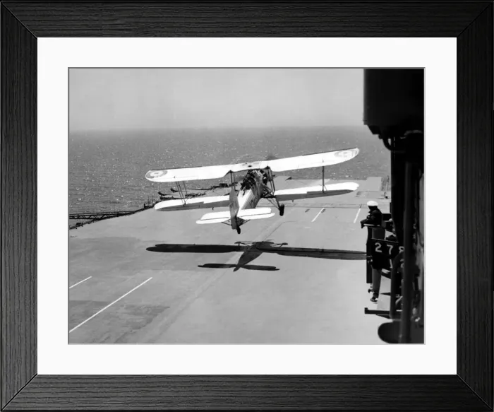 Framed Print : A Swordfish'taking off from the deck of H. M. S Framed Print : A Swordfish'taking off from the deck of H. M. S