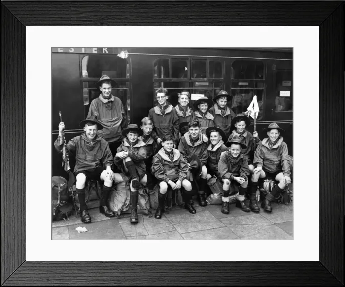 Framed Print : These members of the 3rd Ashton-on-Mersey Scout troop left Manchester on the first leg of Framed Print : These members of the 3rd Ashton-on-Mersey Scout troop left Manchester on the first leg of