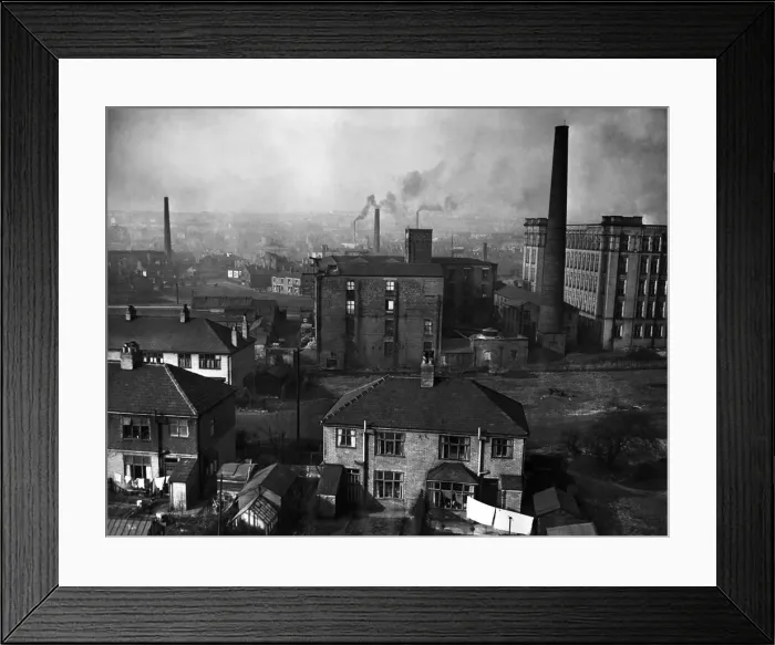 Framed Print : View looking over Middleton from the Manchester side. March 1953 P000003 Framed Print : View looking over Middleton from the Manchester side. March 1953 P000003