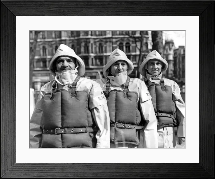 Framed Print : Lifeboats medallists receive awards. Standing left to right Framed Print : Lifeboats medallists receive awards. Standing left to right