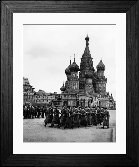 Framed Print : Arms swinging across the body in the characteristic Russian style of marching Framed Print : Arms swinging across the body in the characteristic Russian style of marching