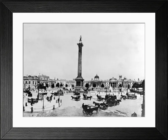 Framed Print : Trafalgar Square and National Gallery early 1900s from a postcard Framed Print : Trafalgar Square and National Gallery early 1900s from a postcard