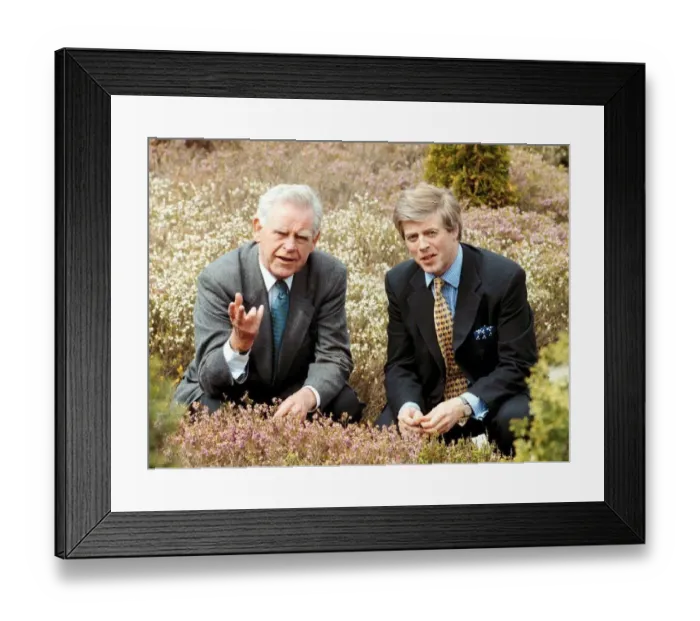 Framed Print : Magnus Magnusson and Lord Lindsay at Rural Centre Ingliston for Scottish Biodiversity