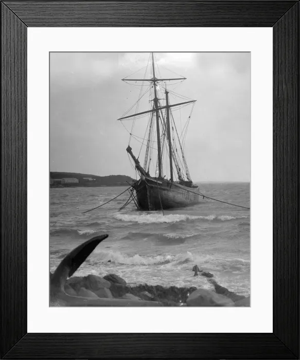 Framed Print : The Schooner Maggie Ellis moored in Tresco Harbour Scilly Isles 1923 Framed Print : The Schooner Maggie Ellis moored in Tresco Harbour Scilly Isles 1923