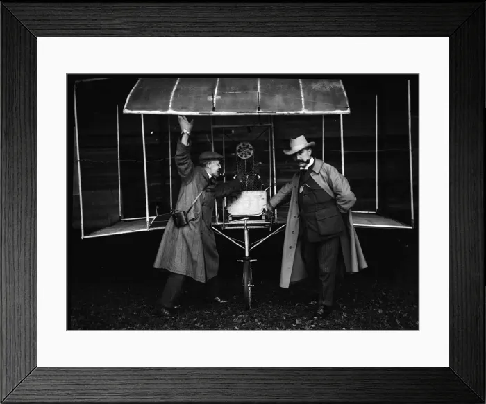 Framed Print : A flying machine built by Mr E Mines, an engineer, at a Doncaster flying meeting in 1909 Framed Print : A flying machine built by Mr E Mines, an engineer, at a Doncaster flying meeting in 1909