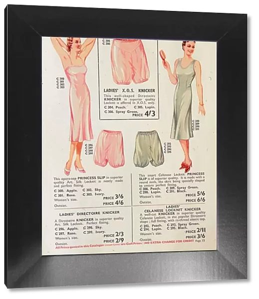 World War II Fashion 1939 womens underwear knickers