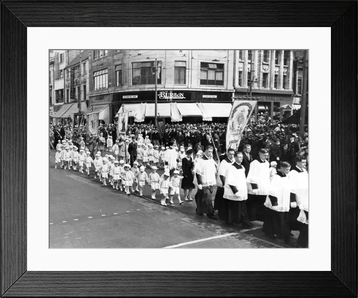 Framed Print : Roman Catholic procession through the streets of Cardiff making their way to the Castle Framed Print : Roman Catholic procession through the streets of Cardiff making their way to the Castle