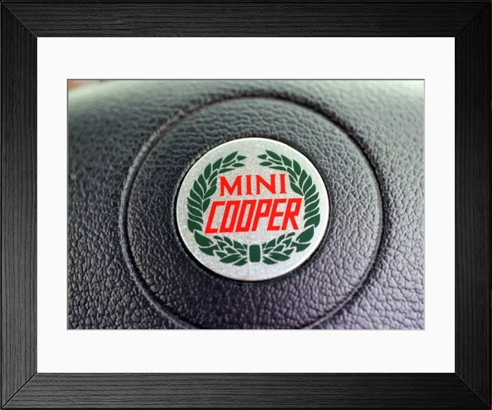 Framed Print : Mini Cooper May 1999 logo Framed Print : Mini Cooper May 1999 logo