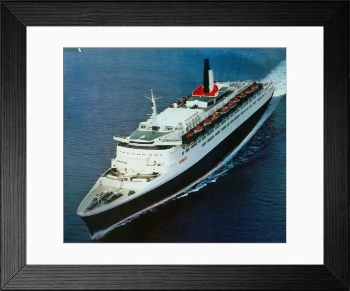Framed Print : Ships QE2 April 1994 aerial view of ship at sea Framed Print : Ships QE2 April 1994 aerial view of ship at sea