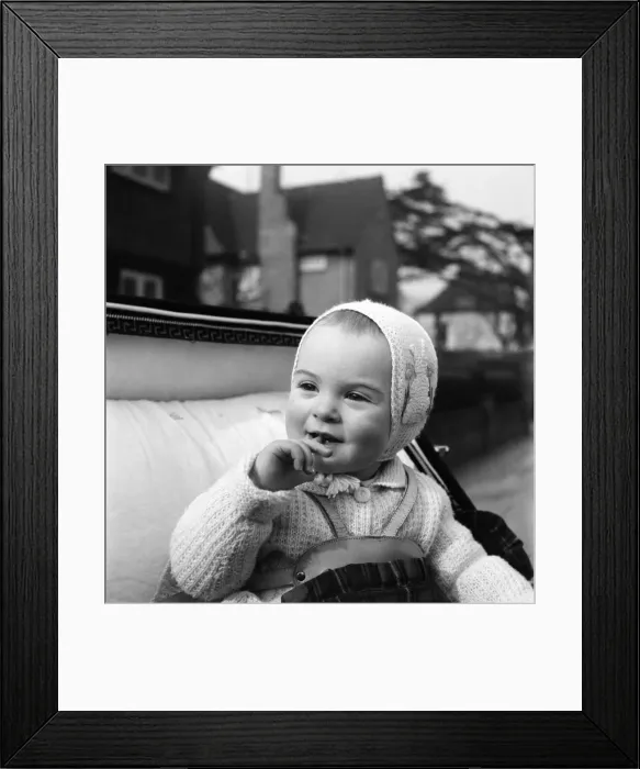 Framed Print : Baby girl Joy Wicholls seen here in here Pram. D3134 Framed Print : Baby girl Joy Wicholls seen here in here Pram. D3134