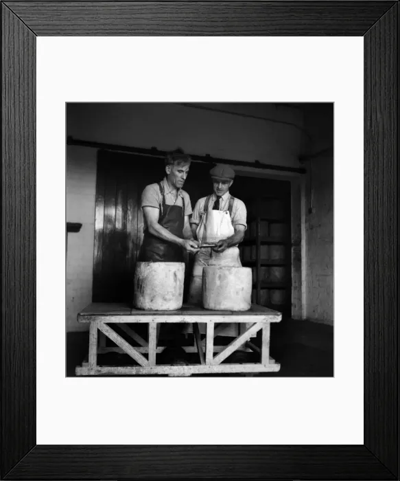 Framed Print : Food, cheese. Jack Wilding, head cheesemaker at Minsterley Creameries