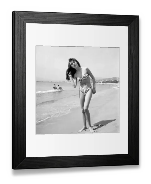 Framed Print : Cannes Film Festival 1953. French actress Brigitte Bardot seen here making her first Framed Print : Cannes Film Festival 1953. French actress Brigitte Bardot seen here making her first