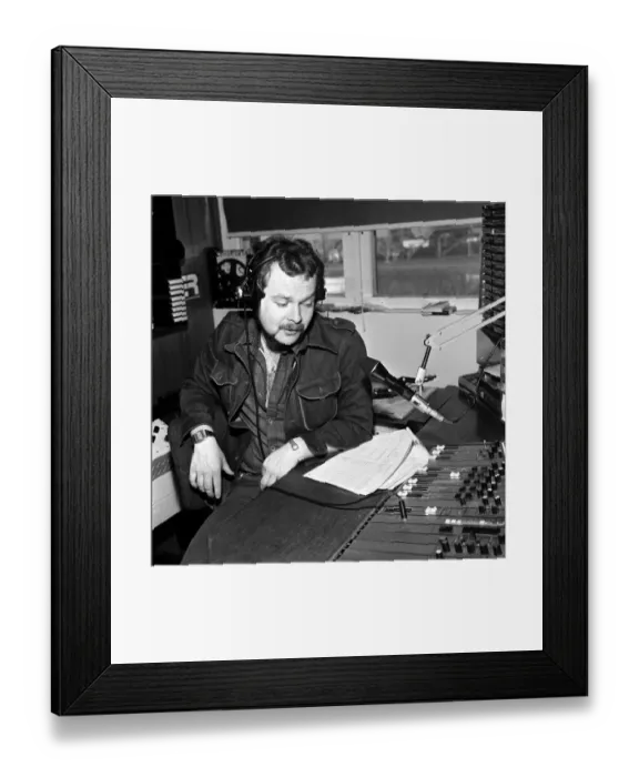 Framed Print : Metro Radio D J James Whale seen here at work in the studio Framed Print : Metro Radio D J James Whale seen here at work in the studio