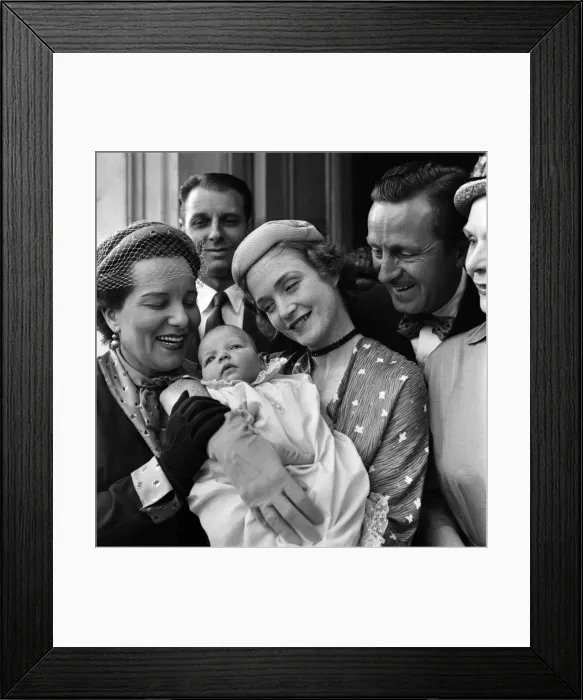 Framed Print : The christening of seven weeks old Louise Anna Corello, Daughter of singer John Corello