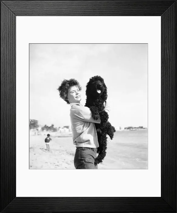 Framed Print : Cannes Film Festival 1953 Michelle Farmer Swanson seen here on the Beach at Cannes with Framed Print : Cannes Film Festival 1953 Michelle Farmer Swanson seen here on the Beach at Cannes with