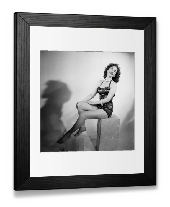 Framed Print : Clothing Beachwear model shirley Lorrimer models Swimsuit. D3216-002 Framed Print : Clothing Beachwear model shirley Lorrimer models Swimsuit. D3216-002