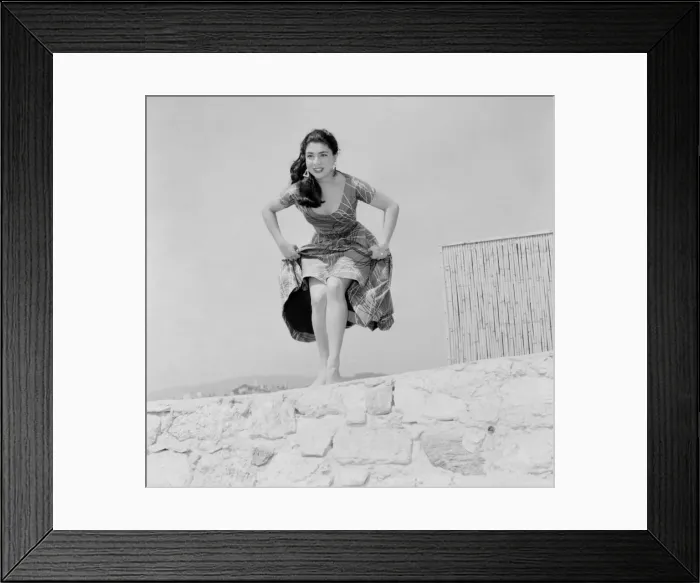 Framed Print : Cannes Film Festival. Actress Vanja Orico seen here dancing for some sailors. D3118-037 Framed Print : Cannes Film Festival. Actress Vanja Orico seen here dancing for some sailors. D3118-037