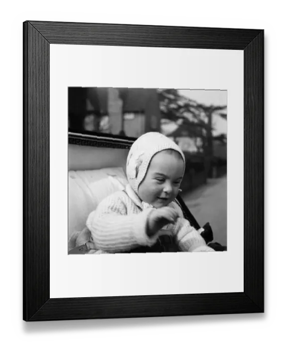 Framed Print : Baby girl Joy Wicholls seen here in here Pram. D3134-003