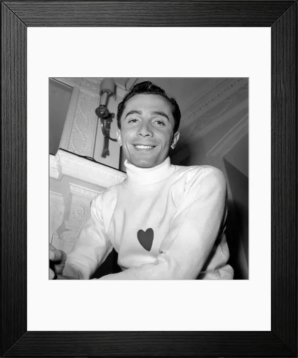 Framed Print : Al Martino admires his new sweater. June 1953 D2956