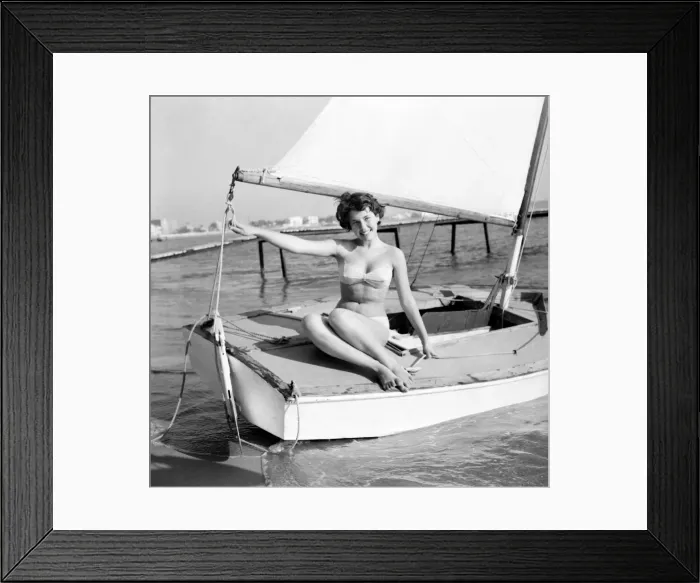 Framed Print : Cannes Film Festival 1953 Actress Liyane Bendavid seen here enjoying herself on the beach Framed Print : Cannes Film Festival 1953 Actress Liyane Bendavid seen here enjoying herself on the beach