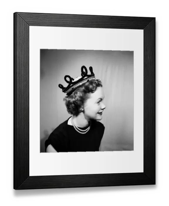 Framed Print : Coronation Headgear. Hat fashion for coronation year : January 1953