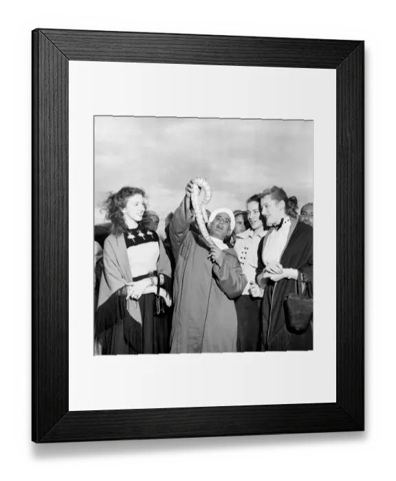 Framed Print : Actor Jeff Hunter on location with the Castand Crew of the film Framed Print : Actor Jeff Hunter on location with the Castand Crew of the film