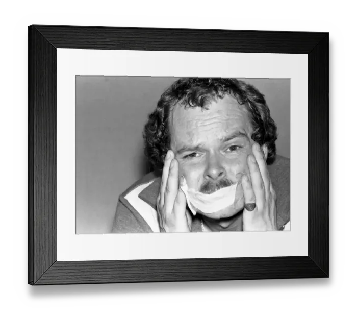Framed Print : James Whale feeling sore after he had kissed 4, 049 girls in eight hours creating a new