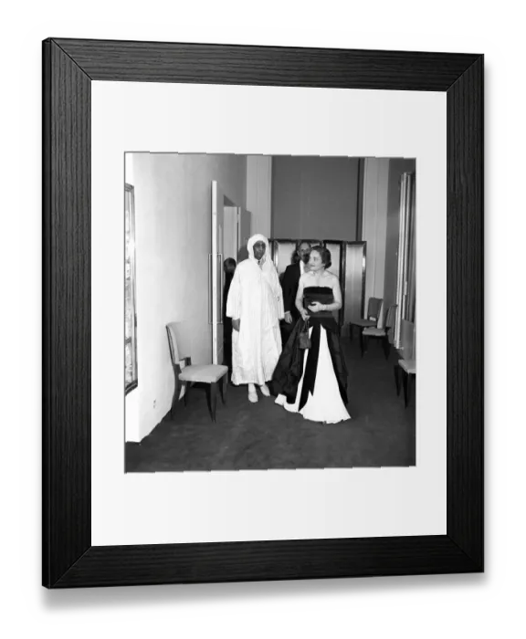 Framed Print : Politician Berber Pasha (Thamilel Galoui) meets French actress at the theatre in Framed Print : Politician Berber Pasha (Thamilel Galoui) meets French actress at the theatre in
