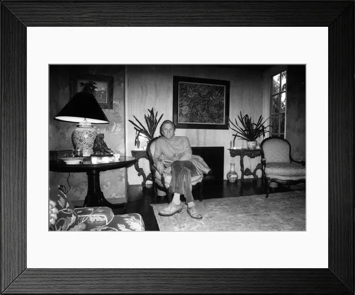 Framed Print : Kirk Douglas the actor at home 1983 Framed Print : Kirk Douglas the actor at home 1983
