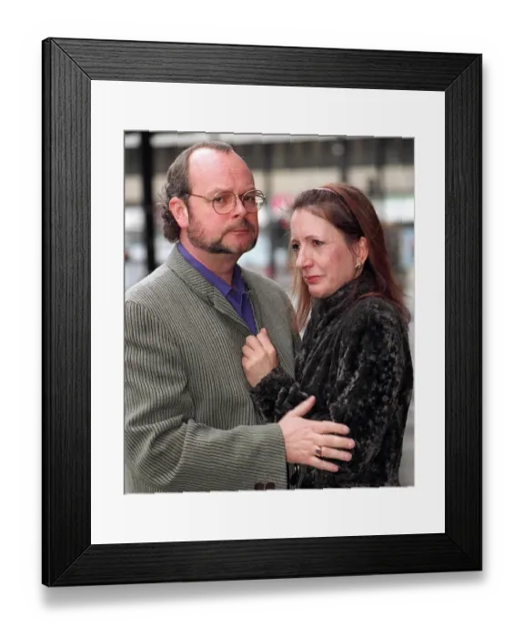 Framed Print : Shamed radio star James Whale tries to make it up with his wife Melinda Whale