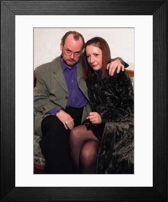 Framed Print : Shamed radio star James Whale tries to make it up with his wife Melinda Whale
