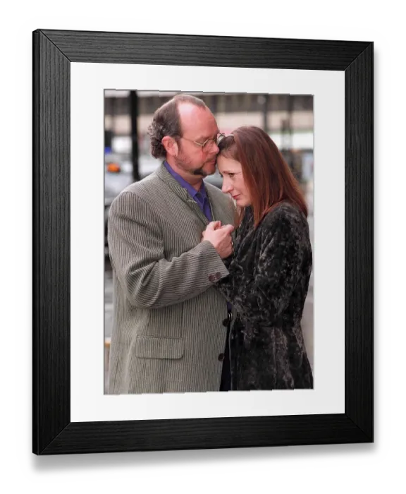 Framed Print : Shamed radio star James Whale tries to make it up with his wife Melinda Whale Framed Print : Shamed radio star James Whale tries to make it up with his wife Melinda Whale