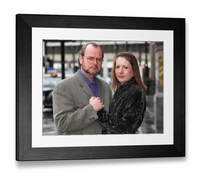 Framed Print : Shamed radio star James Whale tries to make it up with his wife Melinda Whale Framed Print : Shamed radio star James Whale tries to make it up with his wife Melinda Whale