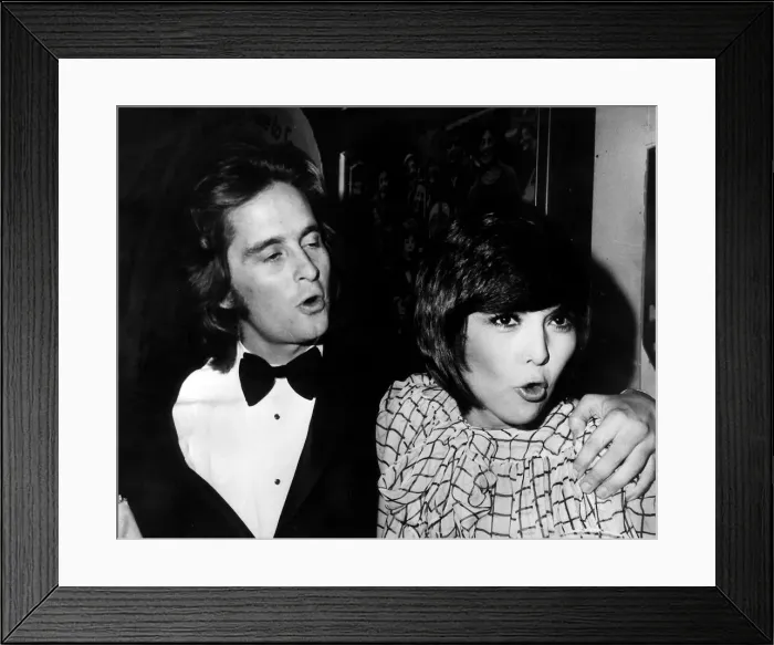 Framed Print : Michael Douglas Actor and son of Actor Kirk Douglas with actress Brenda Vaccano Framed Print : Michael Douglas Actor and son of Actor Kirk Douglas with actress Brenda Vaccano