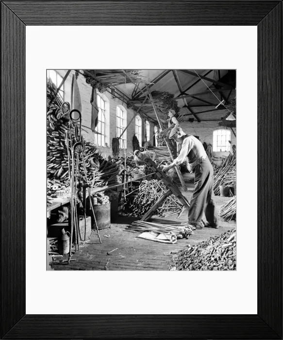 Framed Print : Shepherds Crooks making - Lintott Family. January 1953 C5412 Framed Print : Shepherds Crooks making - Lintott Family. January 1953 C5412