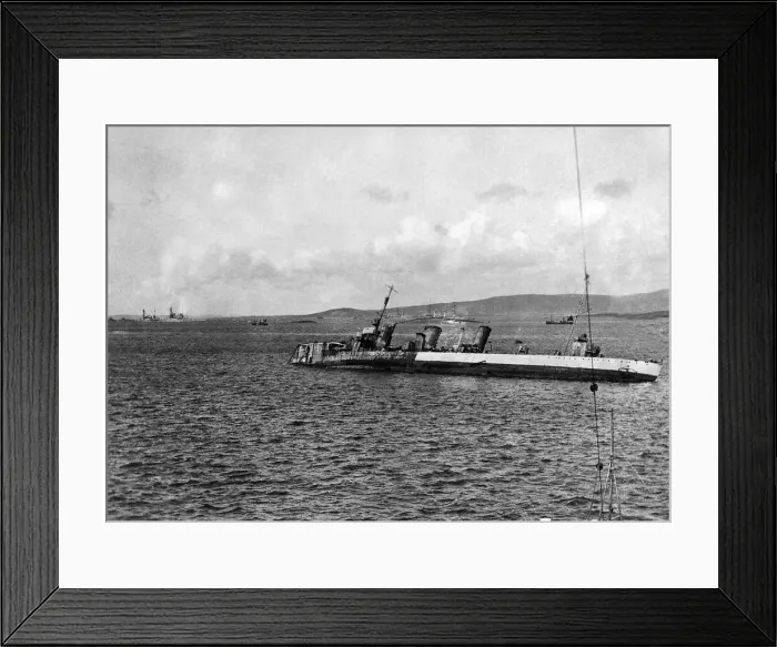 Framed Print : The scuttling of the German fleet took place at the Royal Navys base at Scapa Flow Framed Print : The scuttling of the German fleet took place at the Royal Navys base at Scapa Flow