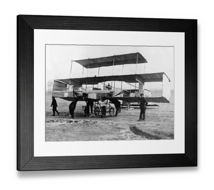 Framed Print : Col. J T C Moore-Brabazon (later Lord Brabazon of Tara) preparing to fly a Voisen-Farman