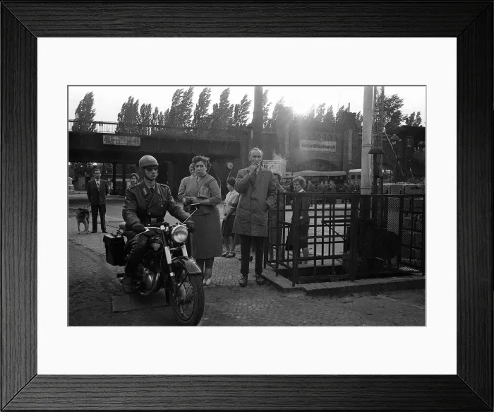 Framed Print : Germany Berlin Wall October 1961 Views of soldiers patrolling the Berlin Wall