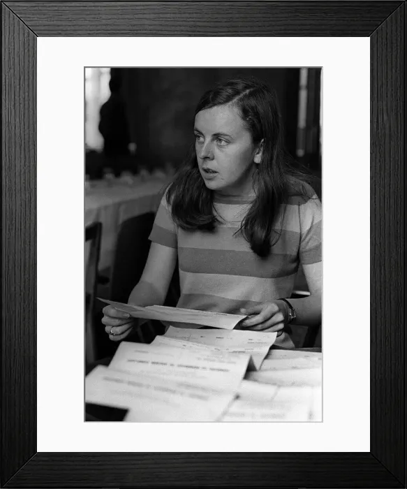 Framed Print : Bernadette Devlin arrives at the Scarmen Tribunal October 1969