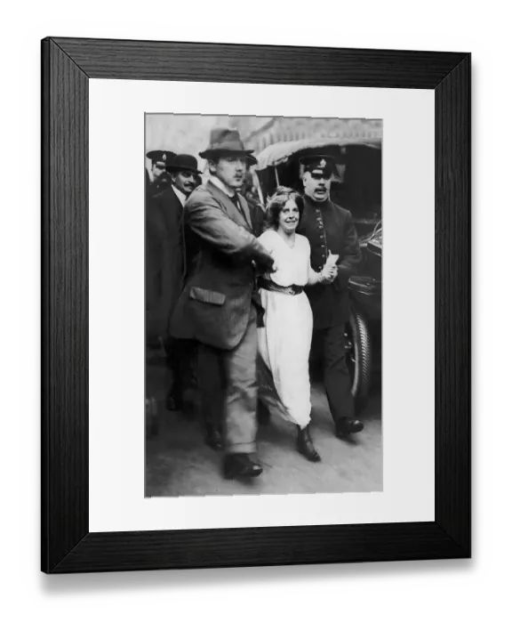 Framed Print : Suffragette Annie Kenney Arrested by Police Officers Oldham cotton-girl Kenny