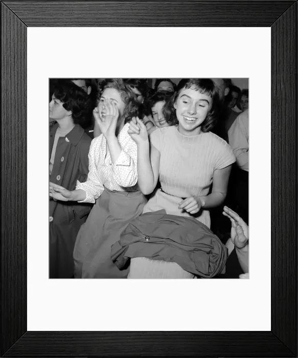 Framed Print : A group of women sitting down hand jiving Circa 1955 Framed Print : A group of women sitting down hand jiving Circa 1955