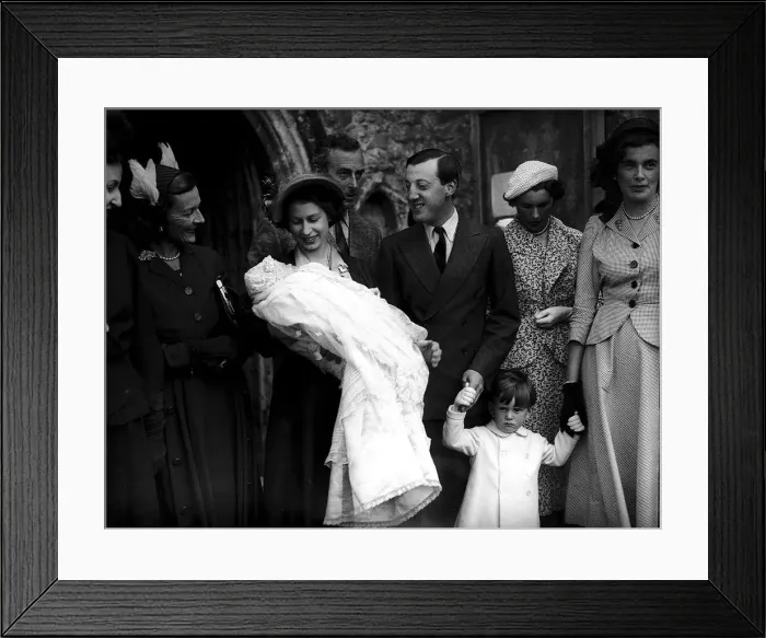 Framed Print : Princess Elizabeth attends the christening of the son of Lord Framed Print : Princess Elizabeth attends the christening of the son of Lord