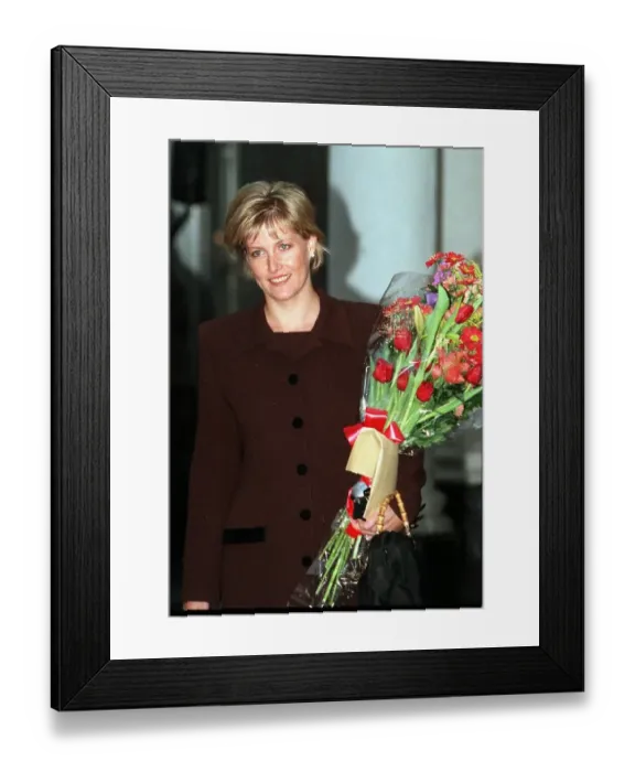 Framed Print : Sophie Rhys Jones January 1999 The fiancee of Prince Edward arrives for work on her