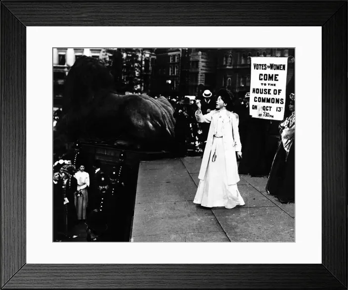 Framed Print : Suffragettes Miss Christabel Pankhurst addressing an unemployed meeting dbase msi