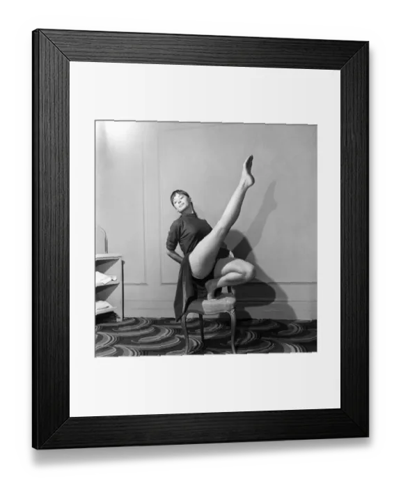 Framed Print : 21 year old French dancer Leslie Caron who is rehesrsing her chair dance for tonight Framed Print : 21 year old French dancer Leslie Caron who is rehesrsing her chair dance for tonight