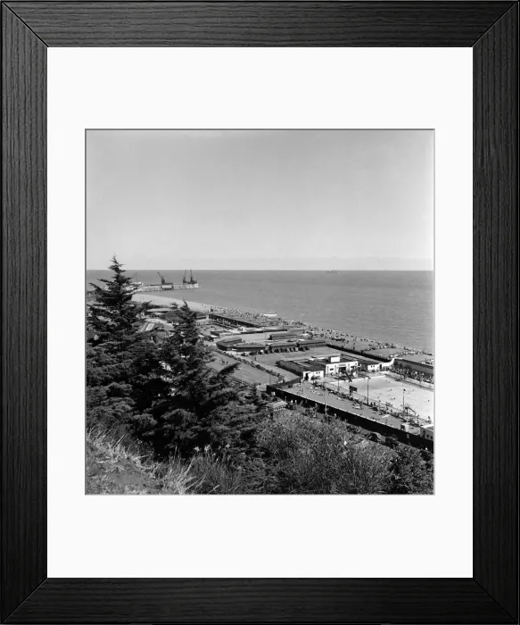 Framed Print : Aerial view of the seaside town of Folkestone in Kent. July 1950 O25194